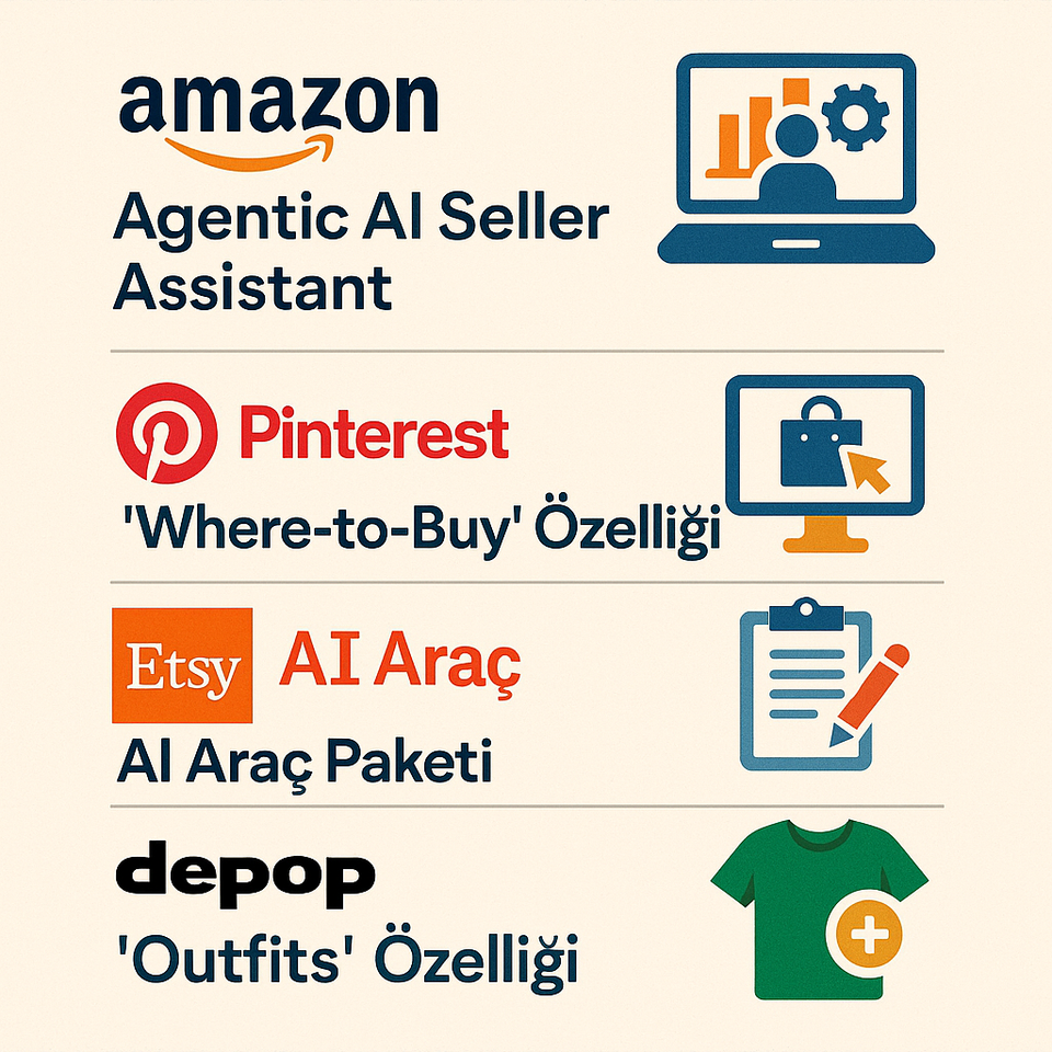 Amazon, Pinterest, Etsy ve Daha Fazlası